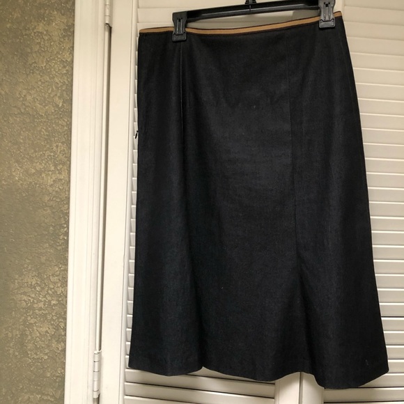 Dark denim stud and embellished skirt.  A-line - Picture 9 of 12